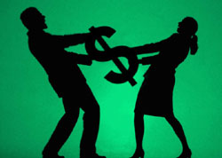fighting over money