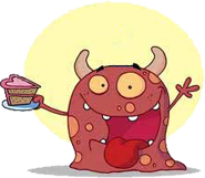 monster with cupcake