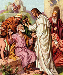 Jesus healing the blind man
