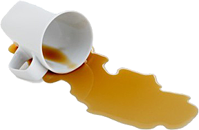 spilled coffee