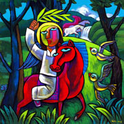 Jesus on horseback