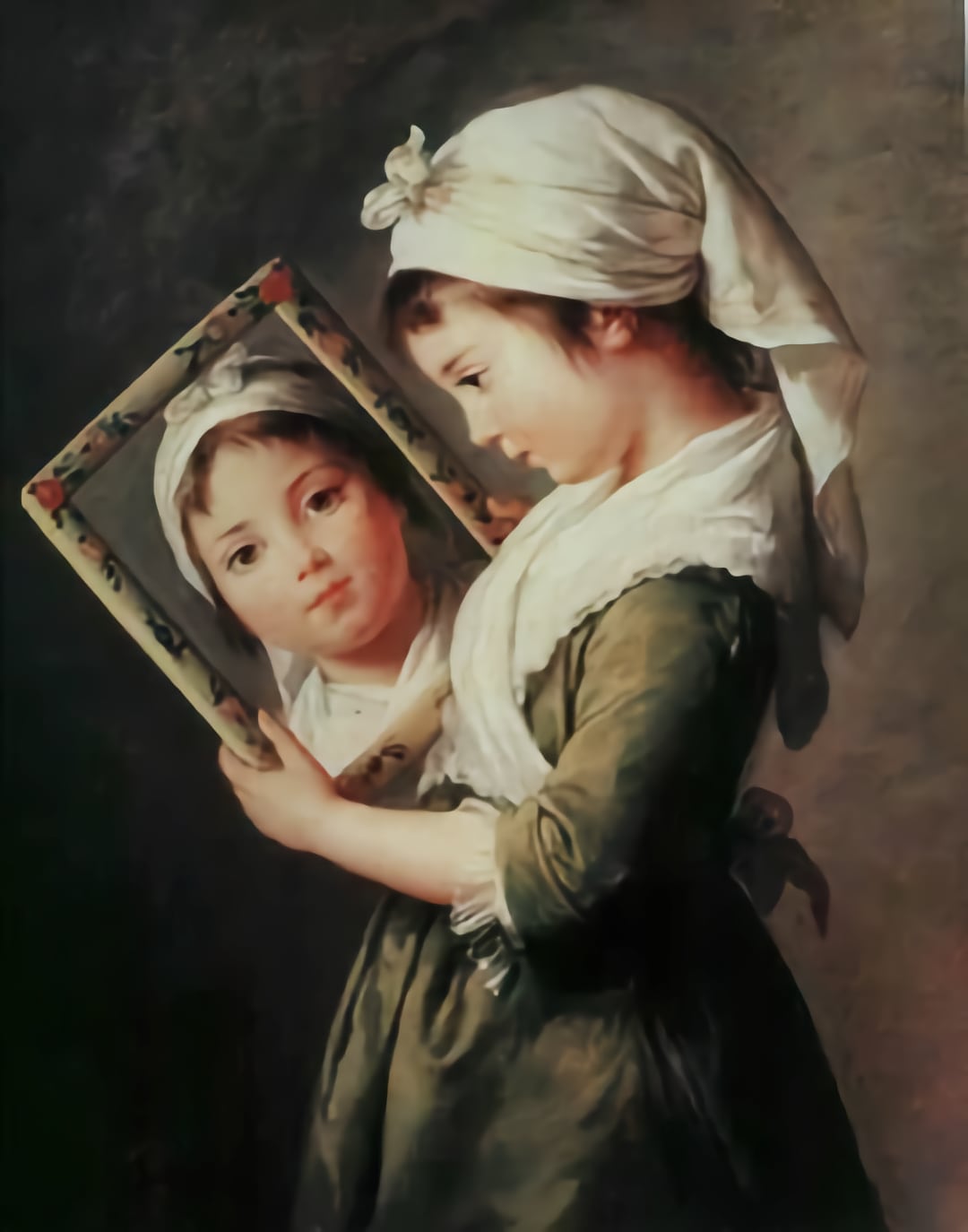 Face in mirror