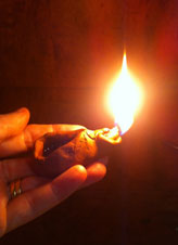 bright oil lamp