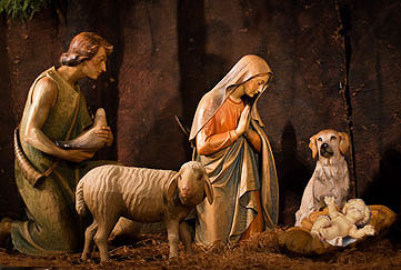 me with the family in the stable